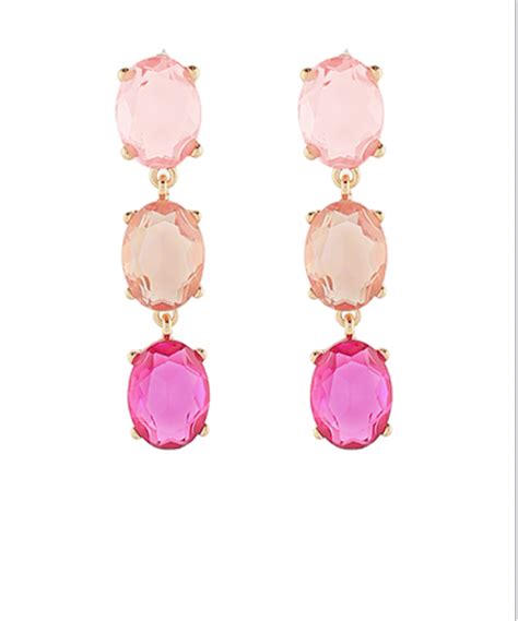 Jewel Pink Dangle Earrings Purple Door Boutique