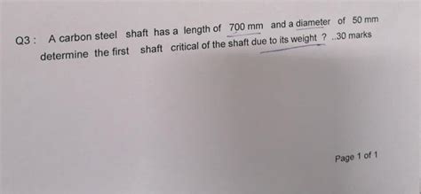 Solved Q For A Hot Rolled Steel Shaft G Shown Chegg