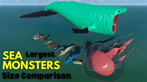 Sea Monsters Size Comparison D Comparison Youtube