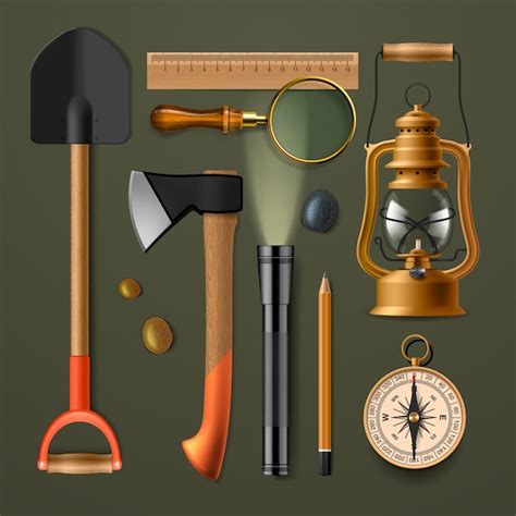 Premium Vector Set Of Camping Hiking Equipment Vector Illustration