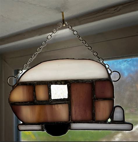 Stained Glass Camper With Metal Hanger Etsy