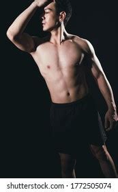 Full Length Portrait Naked Man Standing Stock Photo