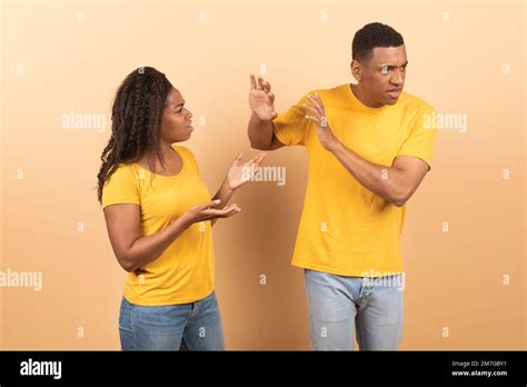 African American Couple Arguing Angry Displeased Black Woman Yelling