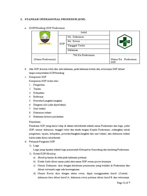 Contoh Standar Operasional Prosedur Pdf