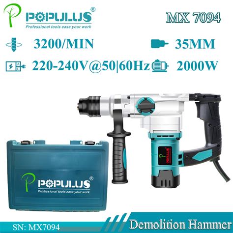 Populus New Arrival Industrial Quality Ph35 Demolition Hammer Power Tools 1600w Industrial