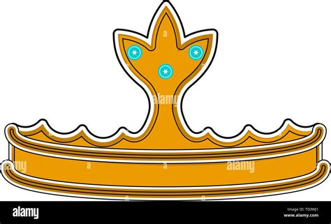 Isolated Golden Crown Icon Cartoon Style Vector Stock Vector Image