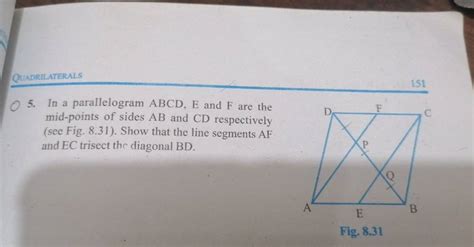 Quadrilaterals In A Parallelogram Abcd E And F Are The Mid Points Of S