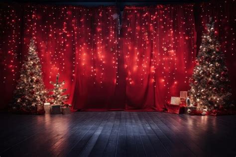 Empty Space Room Christmas Lighting Architecture Premium Ai Generated