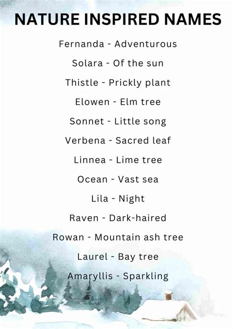 150 Adorable Nature Inspired Names AestheticNames Aesthetic Names