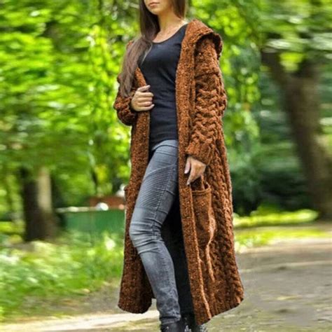 Frauen Ärmel Strickjacke Strickpullover Lose Mantel Übergroße Lange R