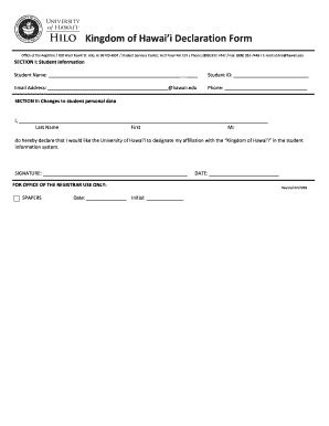 Kingdom Of Hawai I Declaration Form Fill Out And Sign Printable PDF