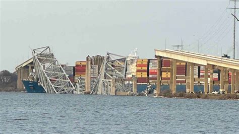 Baltimores Francis Scott Key Bridge Collapses After Being Hit By Cargo