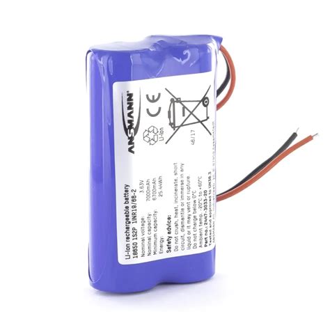 Ansmann Standard Li Ion 1S2P 3 7V 6900mAh Battery Pack Cell Pack