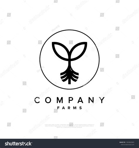 Farm Leaf Logo Design Template Creative Stock Vector Royalty Free