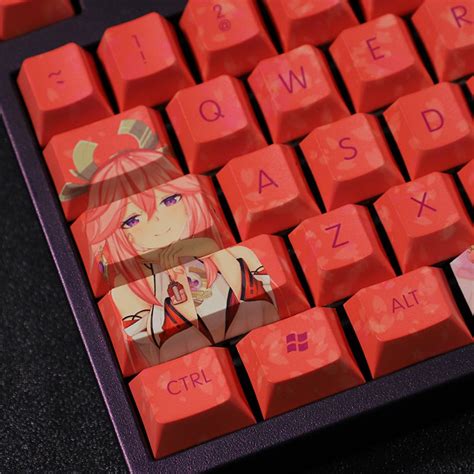 Genshin Impact Yae Miko Keycap Set Pbt Key Caps For Etsy M Xico