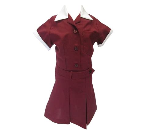 Girls Maroon White School Tunics – Starlite Wear