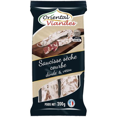 Oriental Viandes Saucisson Sec Courbe De Dinde Halal G G Pas Cher