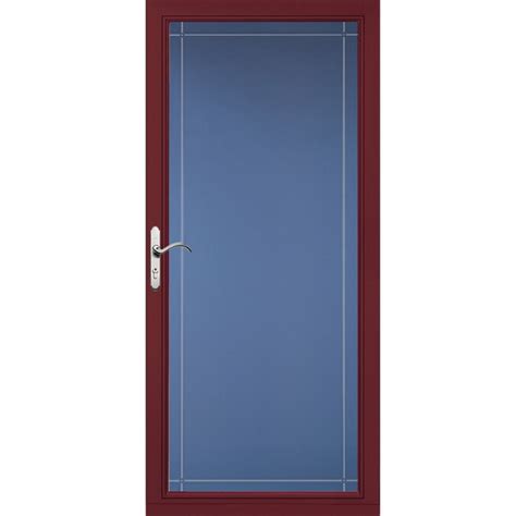 Pella Select 36 In X 81 In Cranberry Full View Aluminum Storm Door In The Storm Doors Department