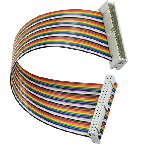 Naughtystarts GPIO Ribbon Cable 40Pin Male To Female IDC Flat Rainbow