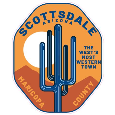 Scottsdale Arizona Cactus Mountains Sticker Us Custom Stickers