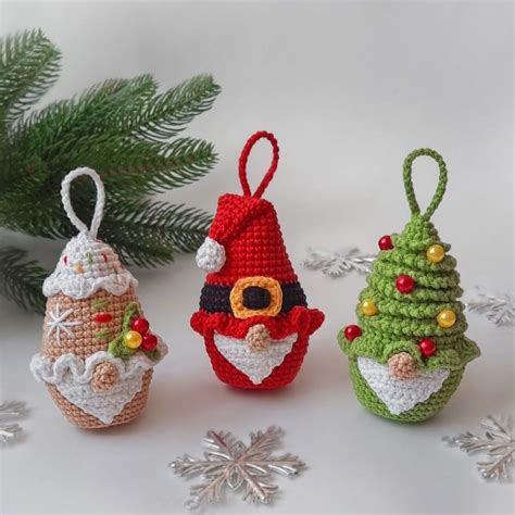 Set Of 3 Crochet Pattern Christmas Gnomes Santa Gnome Etsy Artofit