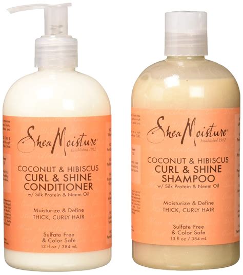 Shea Moisture Coconut And Hibiscus Curl And Shine Shampoo And Conditioner