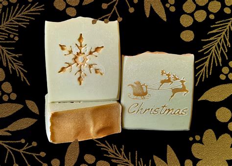 DIY Christmas Soap Bars With Gold Snowflakes