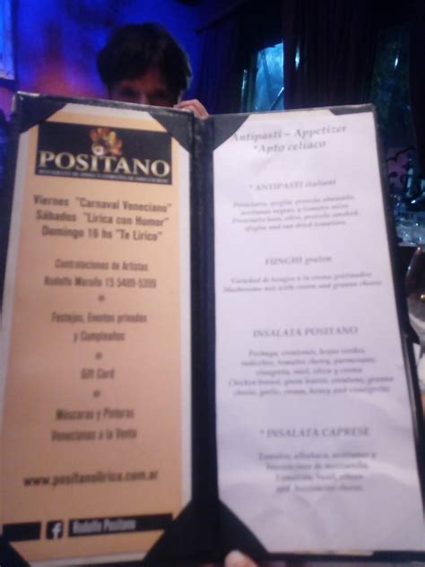 Menu At Positano Restaurant Buenos Aires Av Elcano 3575