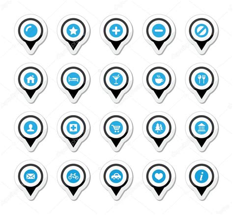 Map Location Markers Pointers Vector Icons Set — Stock Vector