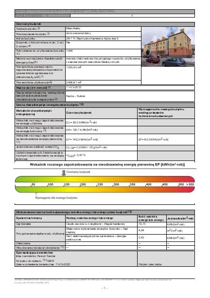 Wiadectwa Charakterystyki Energetycznej Budynk W