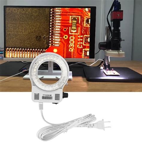 HURRISE Éclairage à LED pour microscope réglable avec lampe à anneau