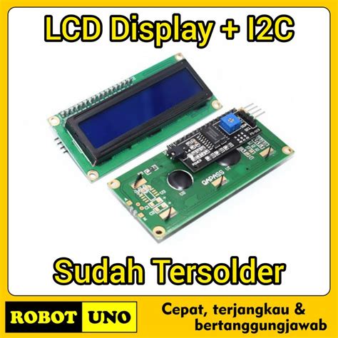 Jual LCD 16x2 1602 Plus I2C LCD Character Display Biru LCD Karakter 5V