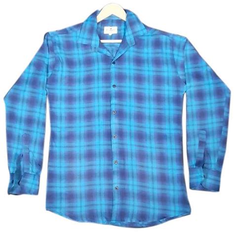 Mens Cotton Collar Neck Check Shirts Machine Wash Size M Xl At Rs