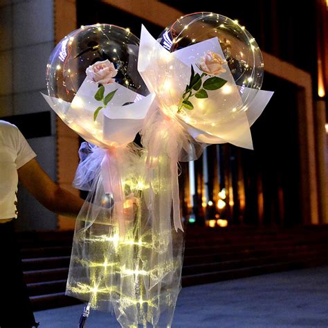 Xilanhua Clearance Led Luminous Balloon Rose Bouquet Diy Innovative Product