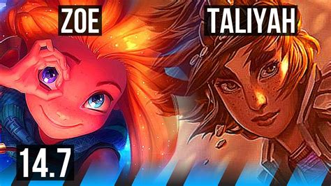 ZOE Vs TALIYAH MID 7 0 5 900 Games Godlike KR Grandmaster 14