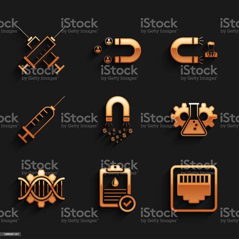 Set Magnet With Money Clipboard Blood Test Network Port Cable Socket