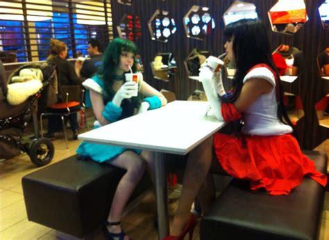 Sailor Neptune And Sailor Mars At Mcdonalds Lol By Tellingfaerietales On Deviantart