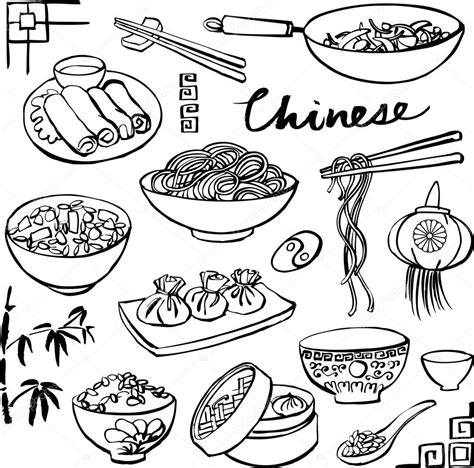 Chinese food icons — Stock Vector © OMW #64252311