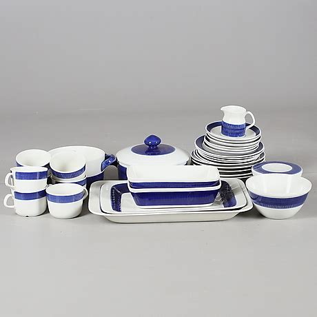 Dining Set Pieces Porcelain Koka Blue Hertha Bengtsson