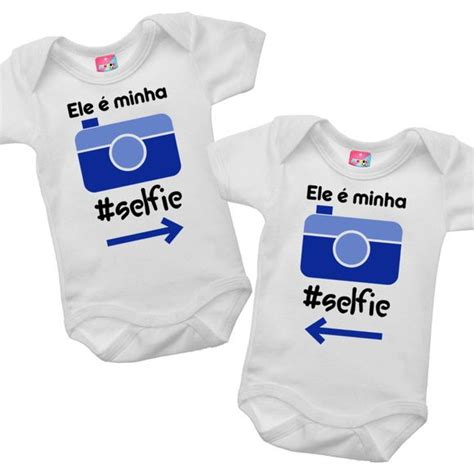 Body para Gêmeos Selfie menino no Elo7 Mimmos Kids 800398