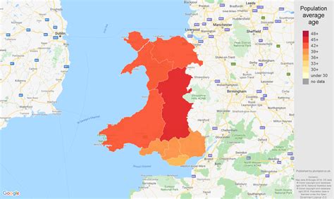 Wales population stats in maps and graphs.