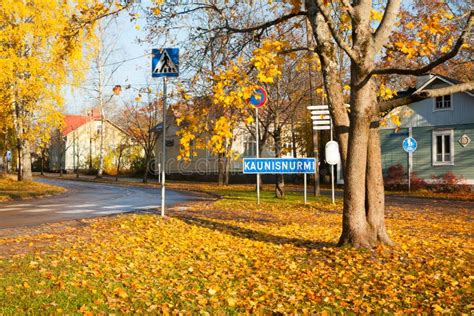 KOUVOLA, FINLAND - OCTOBER 15, 2018: Beautiful Autumn in Old Rustic Museum District of Kouvola ...