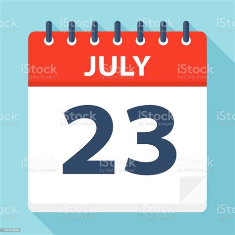 7月23日日曆圖示向量圖形及更多23圖片 23 七月 個人備忘錄 Istock