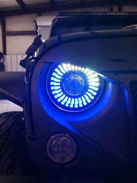 Demon Eye Halo Projector Black Led Headlights For Wrangler Cj Tj Jk