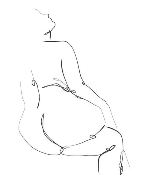 Abstract Line Art Minimal Female Nude Printable Wall Art Abstract