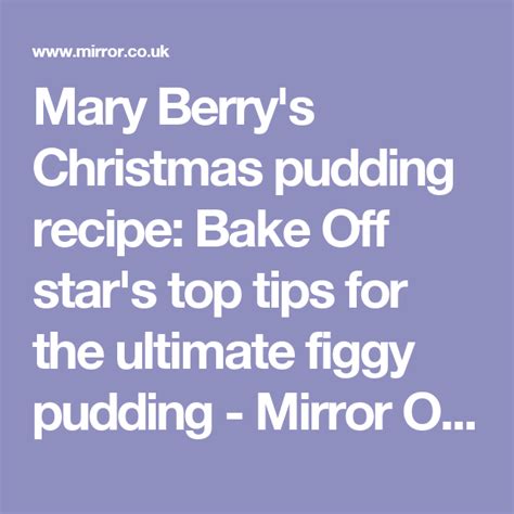 Mary Berry's Christmas Pudding Recipe