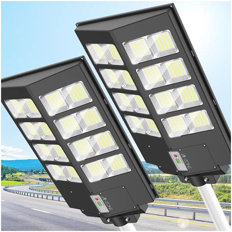 W Solar Street Lights Outdoor Lm High Brightness Dusk To