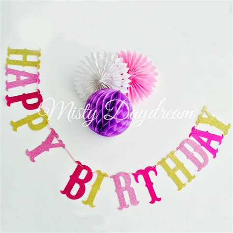 Glitter HAPPY BIRTHDAY Lettering (Pink)