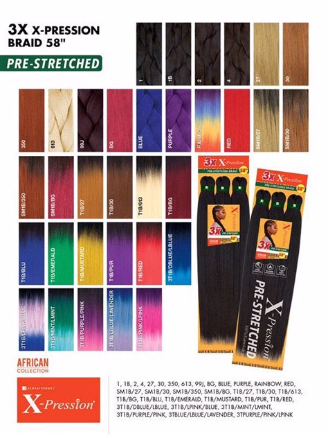 Xpression Hair Color Chart Genuine Rare