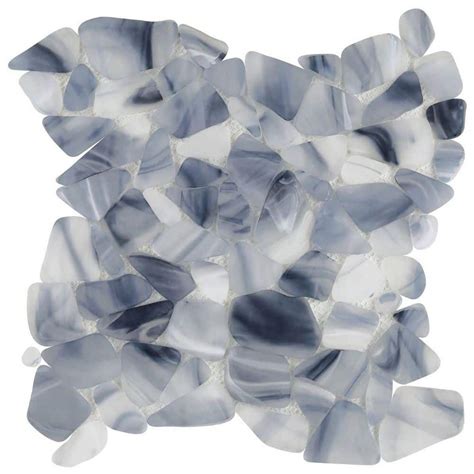 Ivy Hill Tile Hydra Blue 4 In X 031 In Frosted Glass Wall Mosaic Tile Sample Ext3rd108337